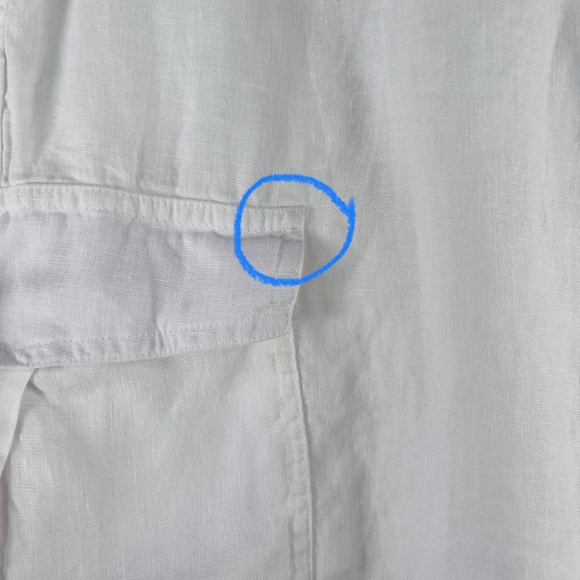 Johnny Was MARIPOSA White Linen Embroidered Cargo Pant Size Large - Picture 2 of 7